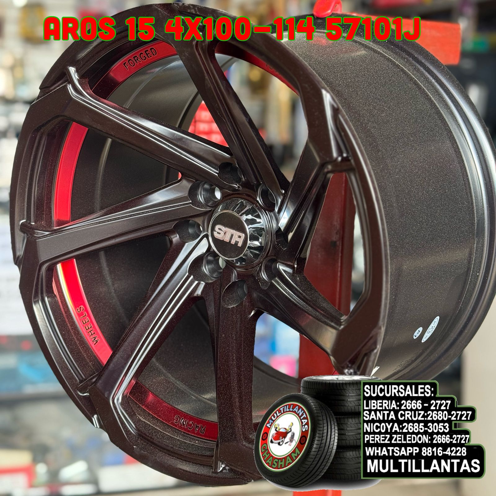 AROS # 15X8.5 8X100-114 ET0 MB-RD 5710J
